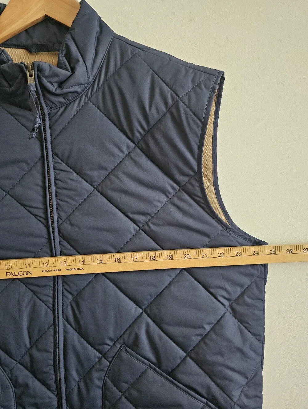 J.Crew Authentic Outerwear Walker Quilted Vest Navy XL Full Zip Lightweight